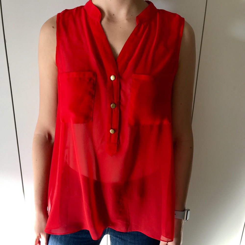Red Sheet Aryn K Blouse